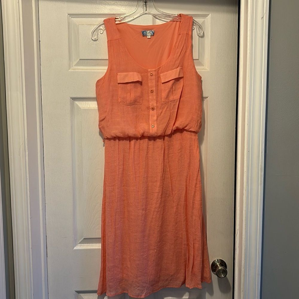 J Gee Women's Salmon colored Boho Dress Size Largege